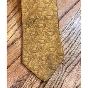 Andrew's Ties Gold Paisley‎ Silk Tie Made In Italy Classic Width 100% Silk